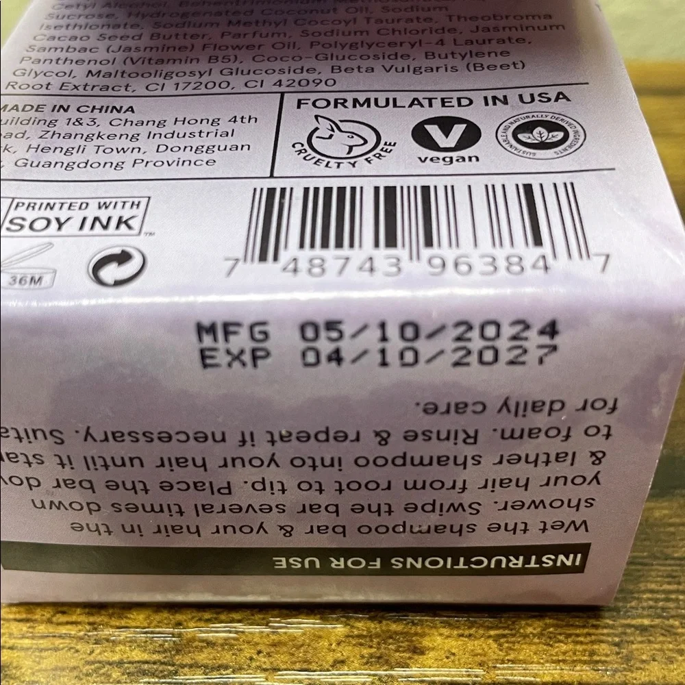 Leafinity Purple Shampoo Bar Formula S06 Color Balancing Vegan